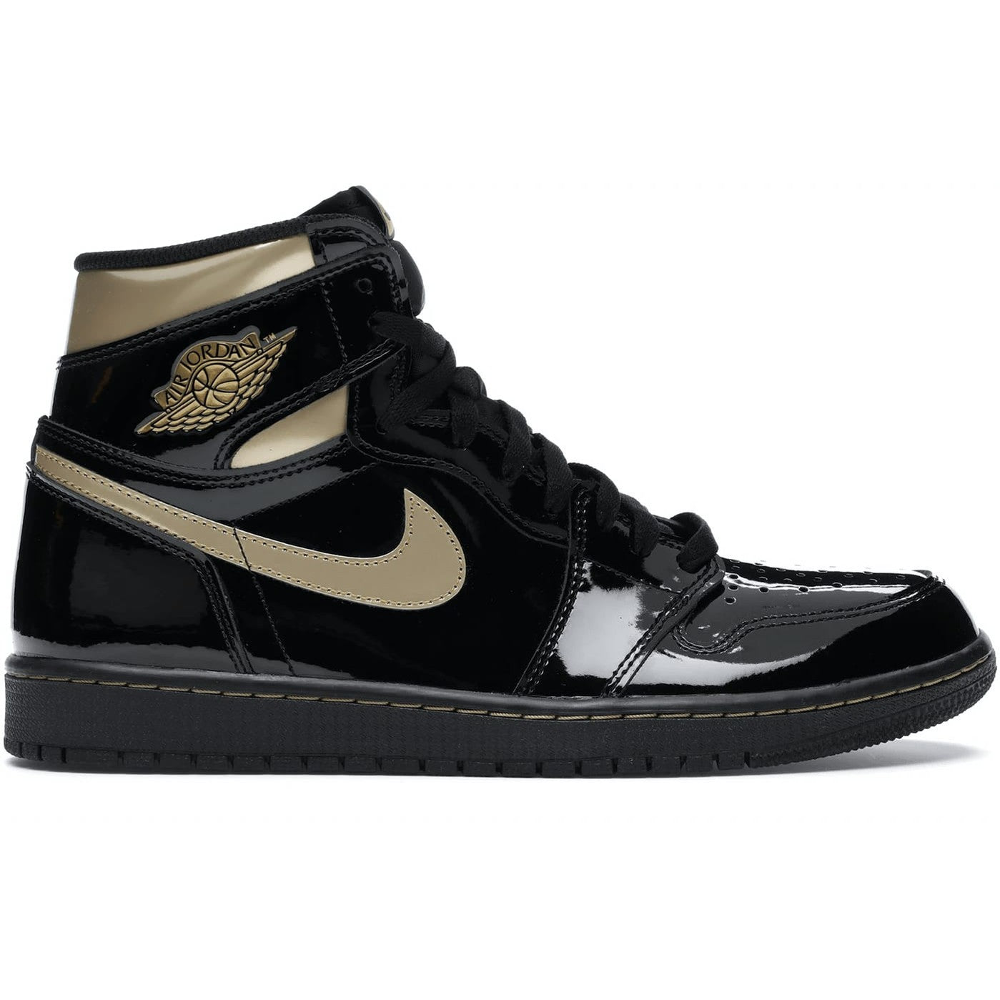jordan high black metallic gold