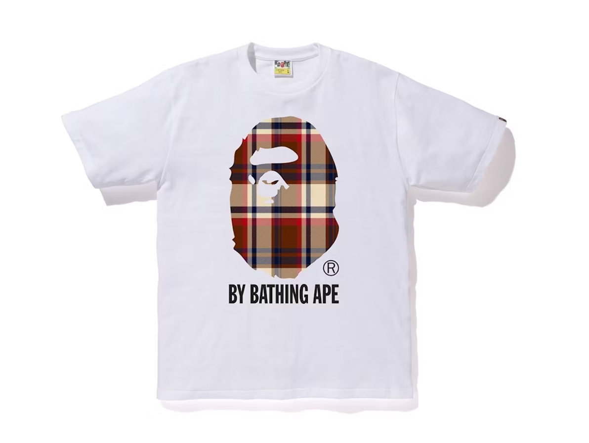 BAPE Check By Bathing Ape Tee White/Red
