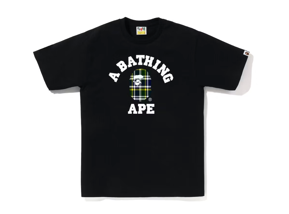 BAPE Check College Tee (SS23) Black Green