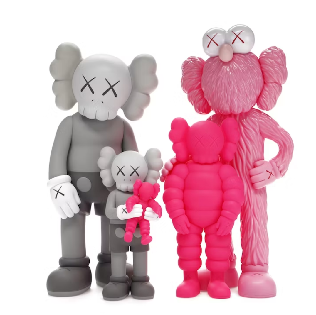 KAWS Family Vinyl Figures Grey/Pink