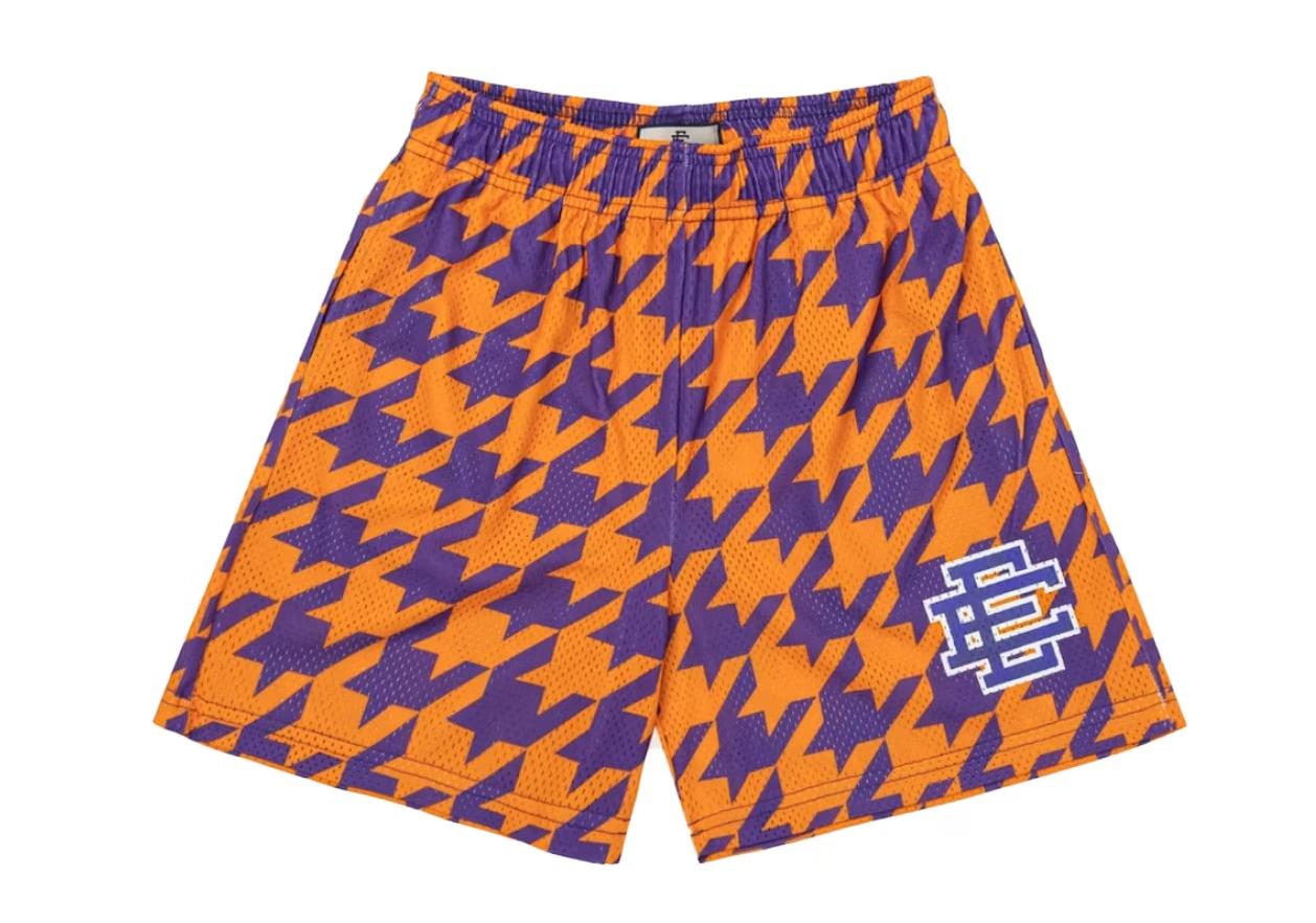 Eric Emanuel EE Basic Short Orange/Purple Houndstooth