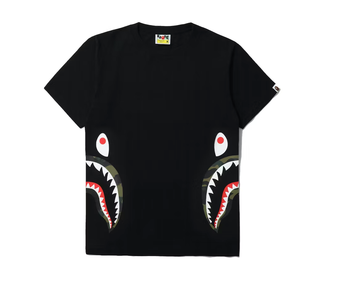 BAPE 1st Camo Side Shark Tee Black/Green – Dousedshop