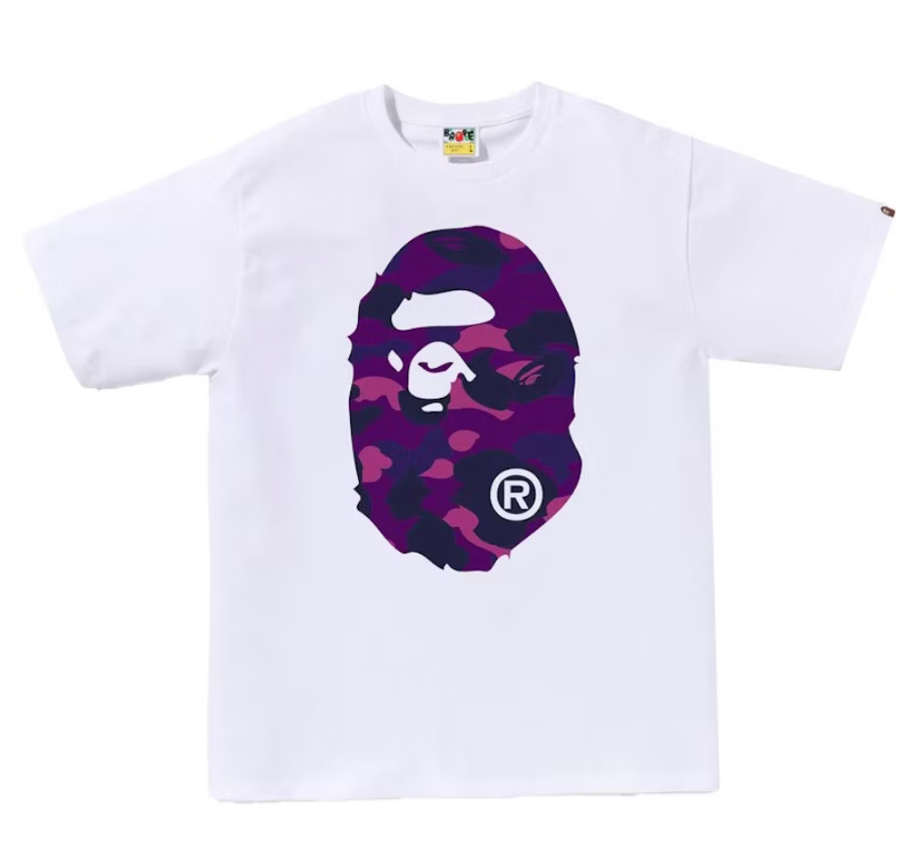 BAPE Color Camo Big Ape Head Tee White/Purple