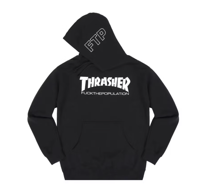 FTP Thrasher Logo Pullover Hoodie Black