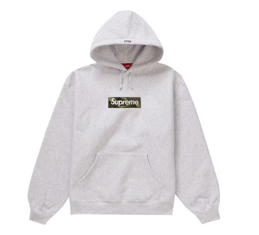 Supreme Box Logo Hooded Sweatshirt (FW23) Ash Grey PRE OWNED