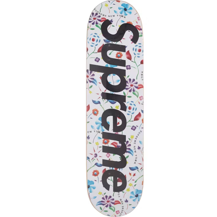 Supreme Airbrushed Floral Skateboard Deck White