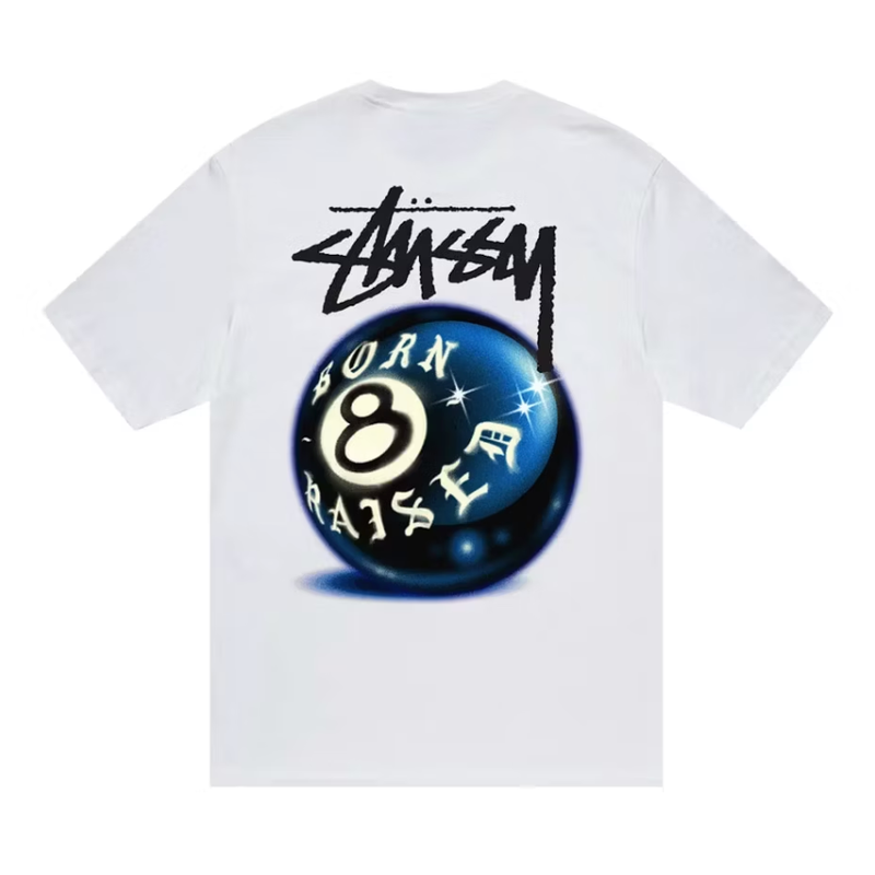 ❗️SALE❗️STUSSY&BORN X RAISED 8 BALL TEE L Stussy Born X Raised 8 Ball Tee White – Doused
