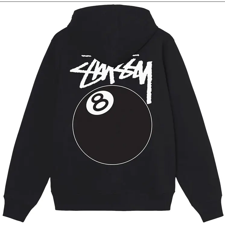 Stussy 8ボールロゴ ジップアップパーカー XL 黒 Stussy 8 Ball Zip Up Hooded Sweatshirt Black – Doused