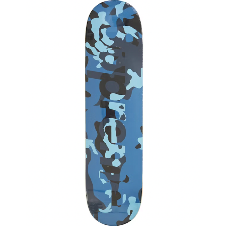 Supreme Camo Logo Skateboard Deck Blue Camo