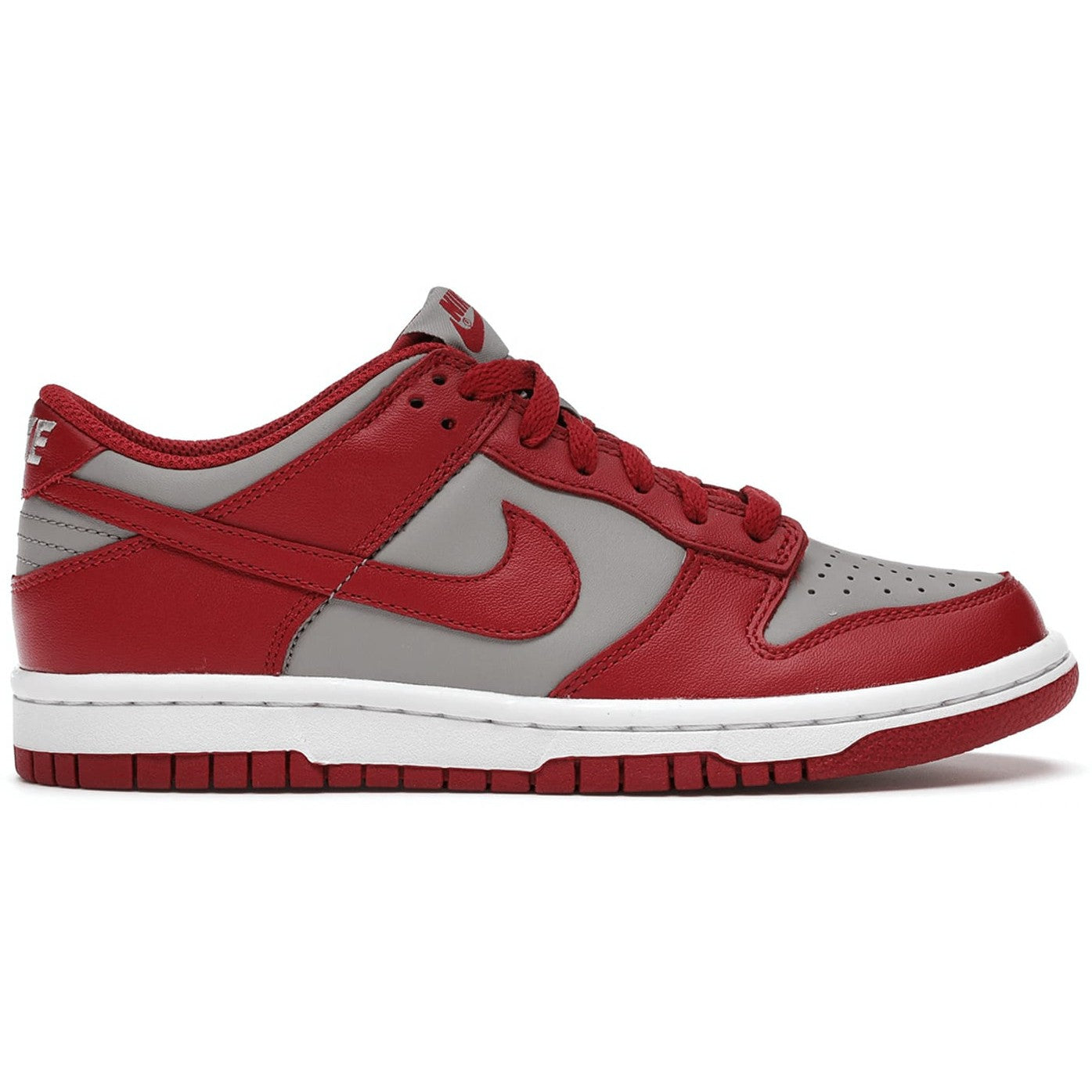 low dunk red and grey