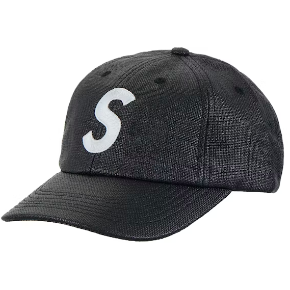 Supreme Raffia S Logo 6-Panel Black