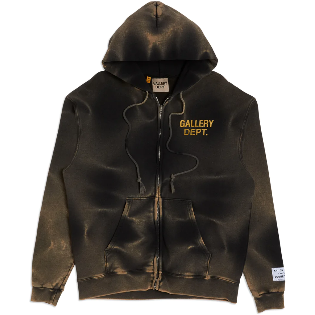 Gallery Dept Zip Up Hoodie Black – Doused Gallery Dept Zip Up Hoodie Black – Doused