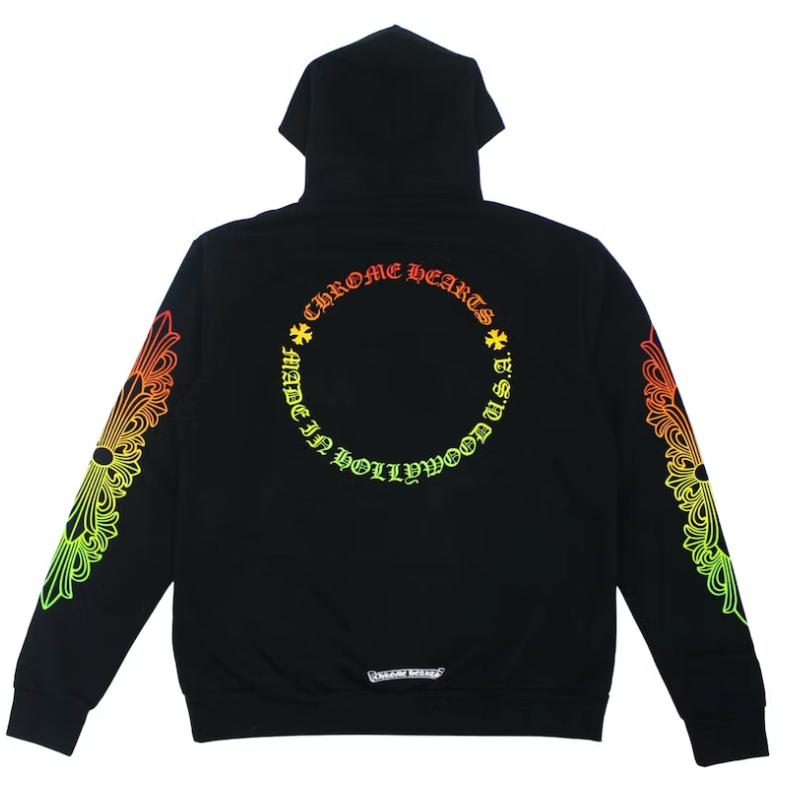 Chrome Hearts Floral Sleeve Gradient Made In Hollywood Hoodie Black/Gradient
