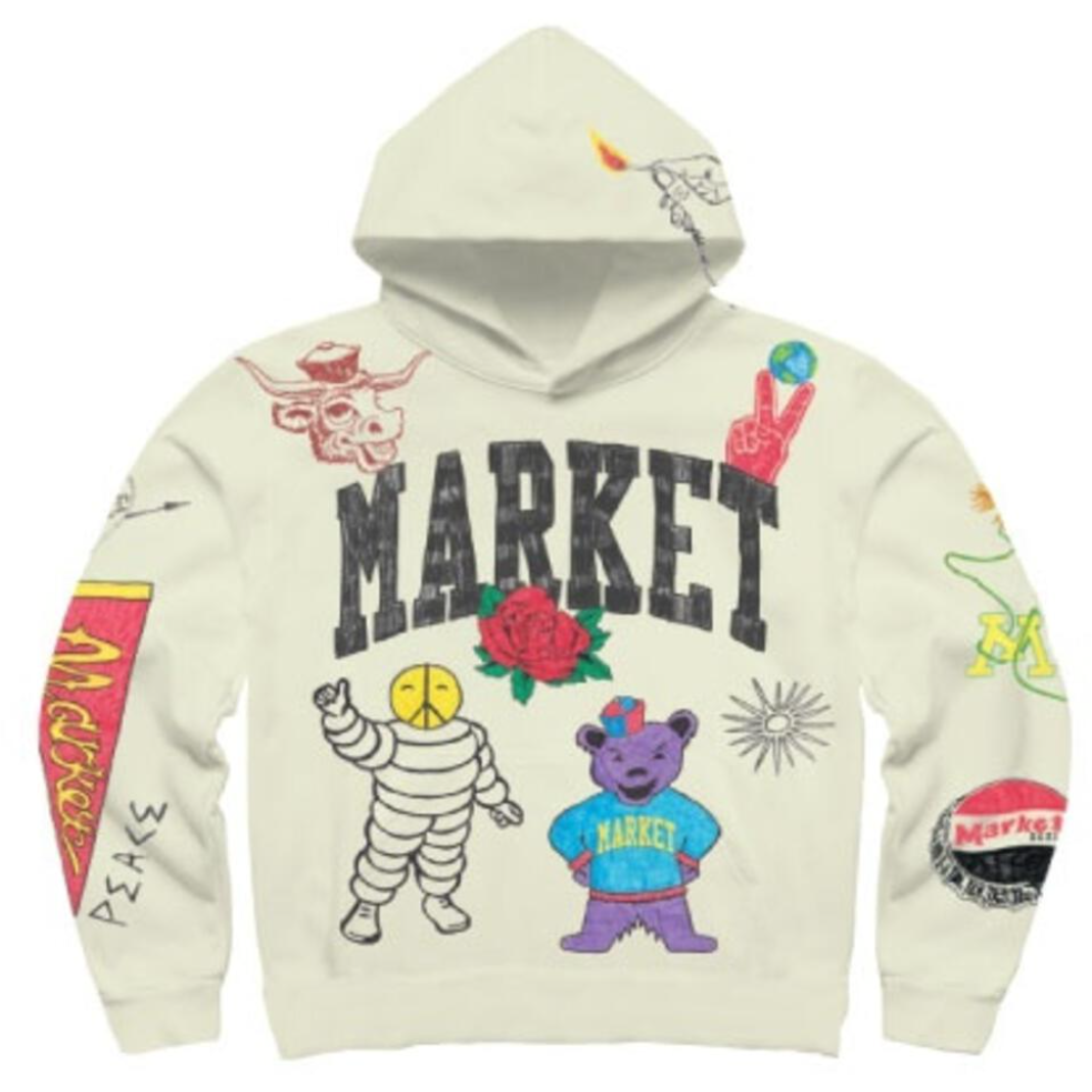 MARKET VARSITY HAND-DRAWN HOODIE