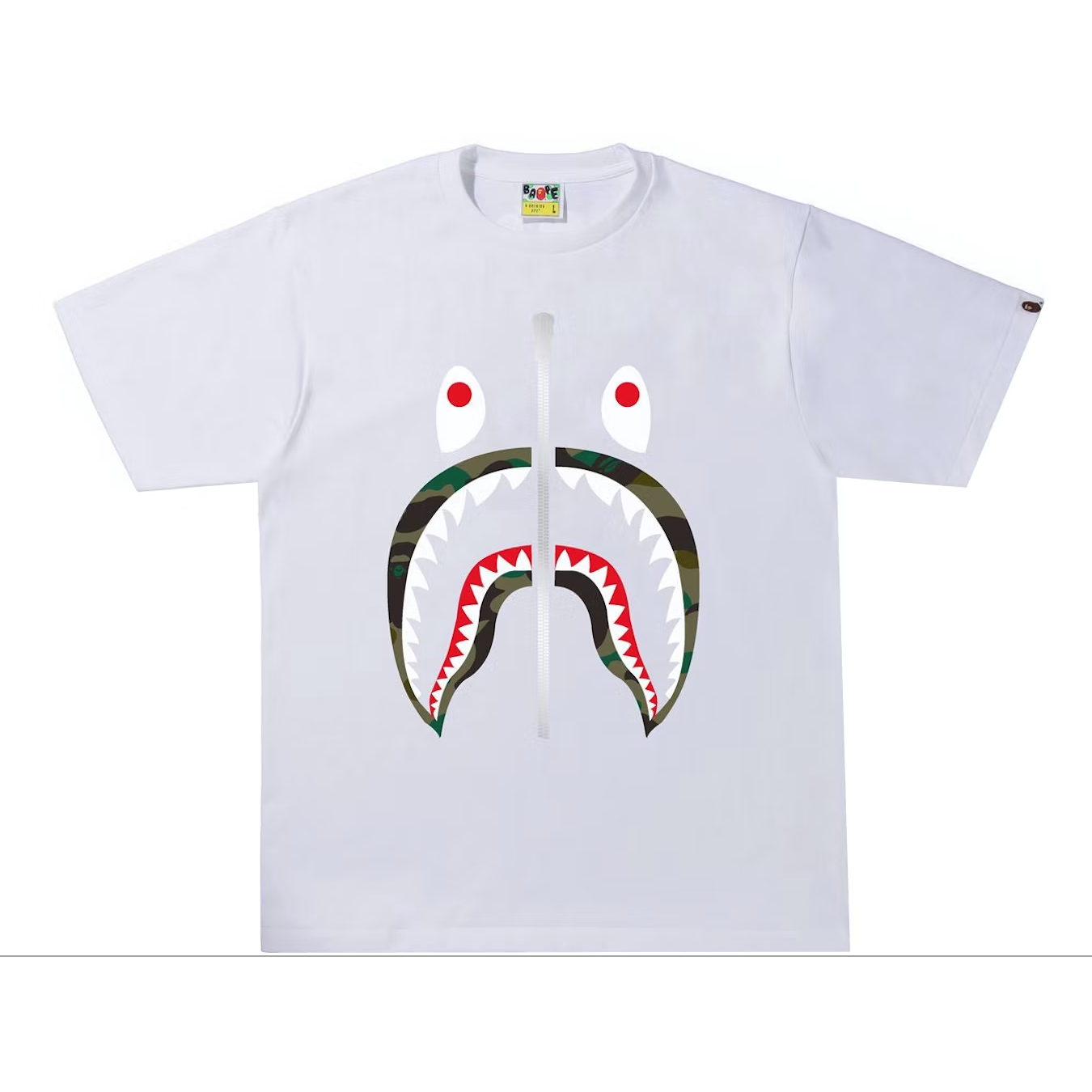 BAPE 1st Camo Shark Tee (SS22) White/Green