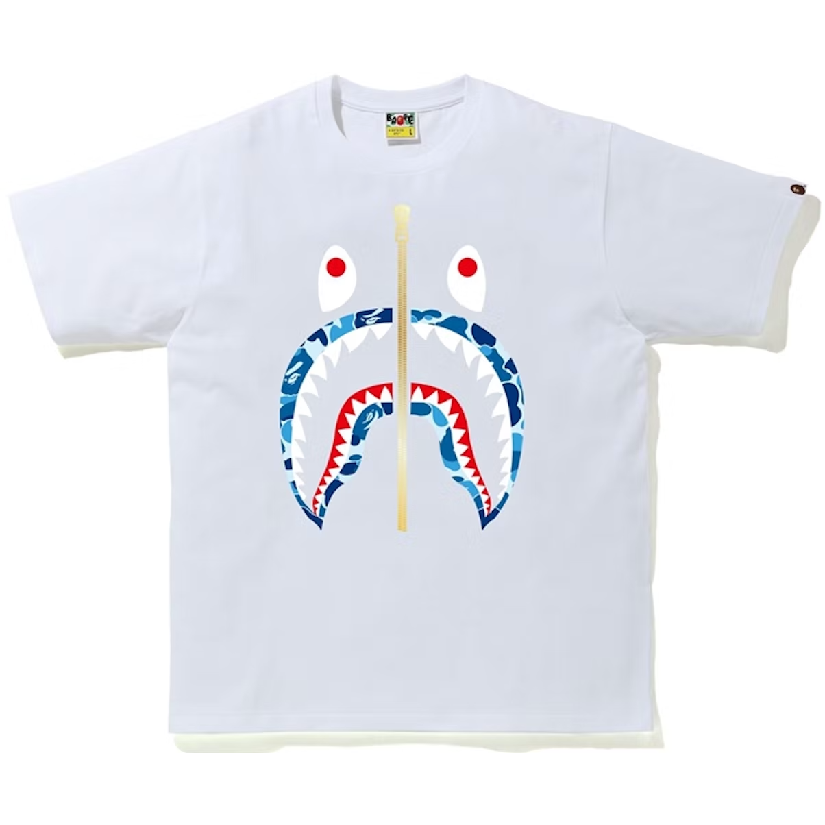 BAPE ABC Camo Shark Tee White/Blue