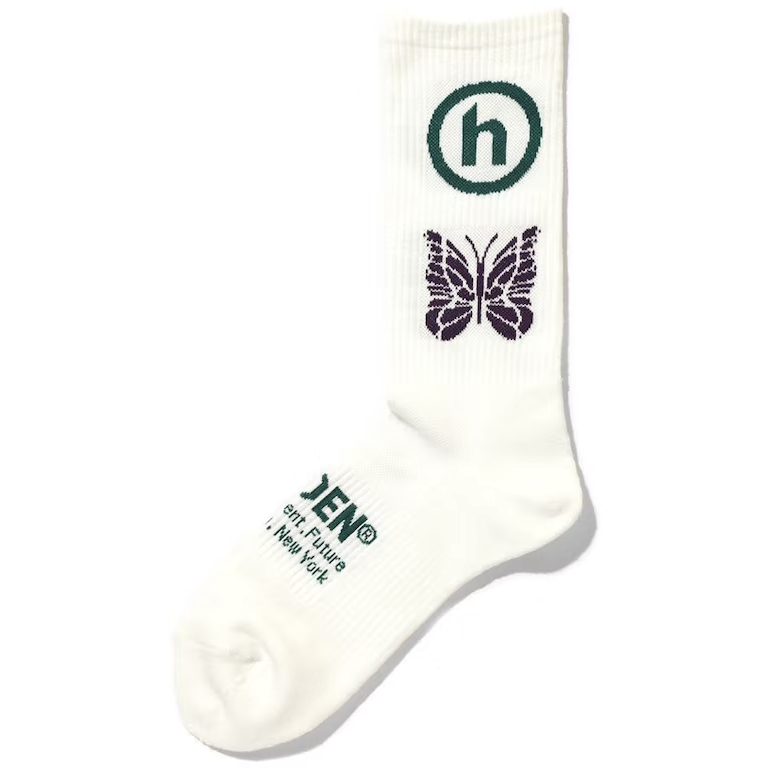 Hidden NY x Needles Jacquard Socks White Green Purple – Dousedshop