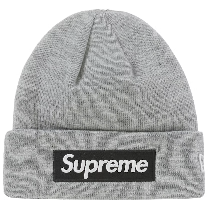 Supreme New Era Box Logo Beanie (FW22) Heather Grey