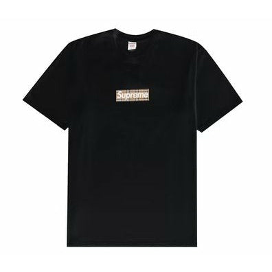 Supreme Burberry Box Logo Tee Black - Dousedshop