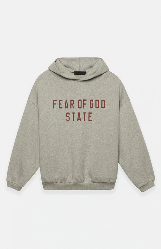 Fear of God Essentials Dark Heather Oatmeal Fleece Hoodie