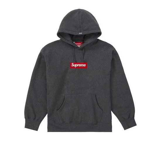 Supreme Box Logo Hooded Sweatshirt (FW21) Charcoal