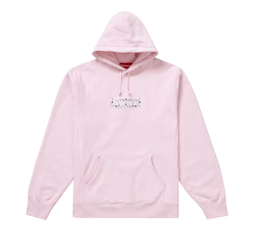 Supreme Bandana Box Logo Hooded Sweatshirt Pink