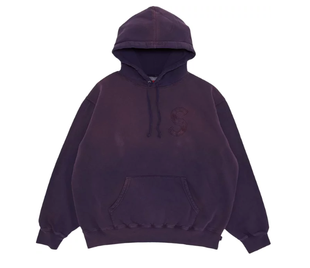 Supreme Overdyed S Logo Hooded Sweatshirt Purple