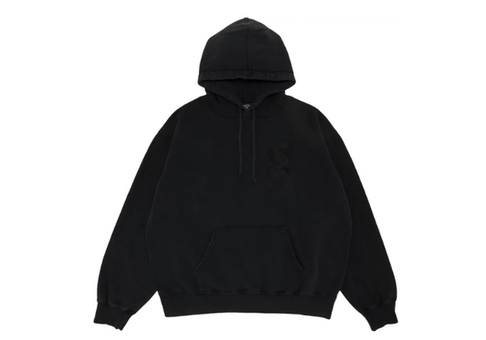 Supreme Overdyed S Logo Hooded Sweatshirt Black