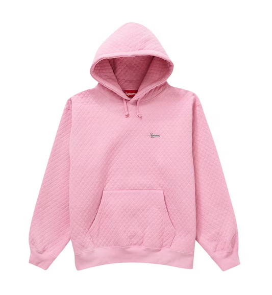 Supreme Micro Quilted Hooded Sweatshirt Dusty Pink