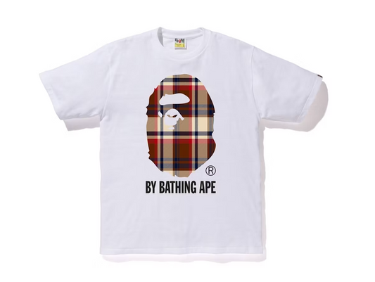 BAPE Check By Bathing Ape Tee White/Red