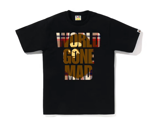 BAPE Check WGM Ape Head Overlap Tee Black