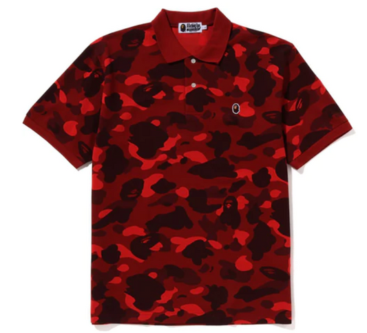 COLOR CAMO APE HEAD ONE POINT POLO RELAXED FIT MENS RED