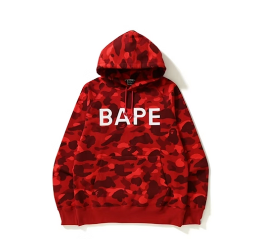 BAPE Color Camo Pullover Hoodie Red