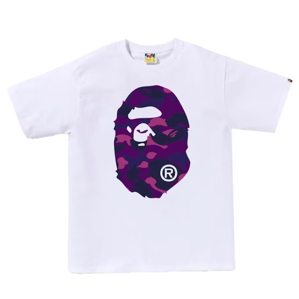 BAPE Color Camo Big Ape Head Tee White/Purple