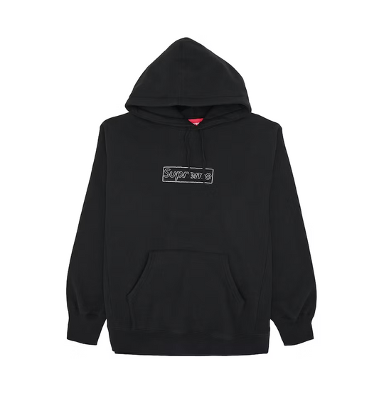 Supreme KAWS Chalk Logo Hooded Sweatshirt Black