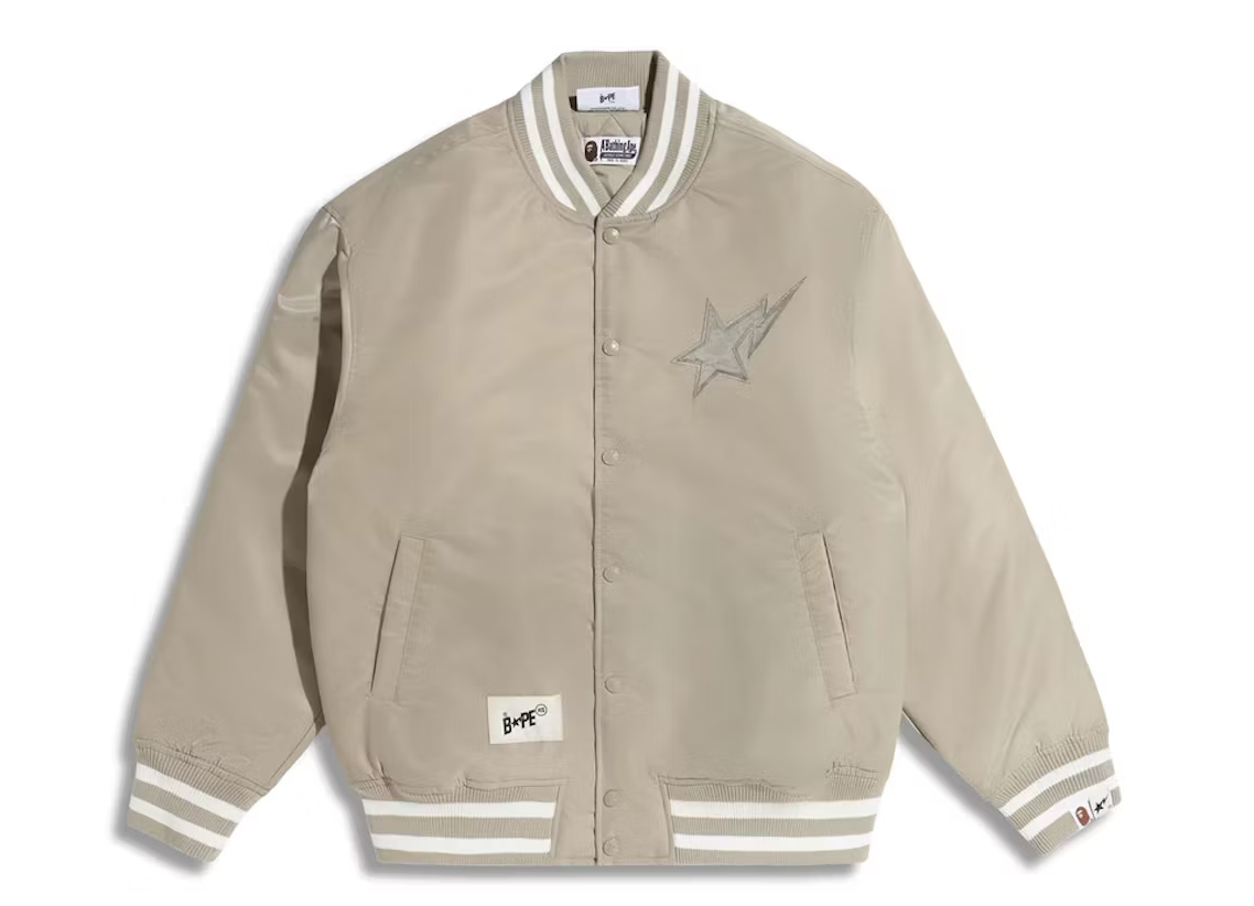BAPE x Highsnobiety Nylon Varsity Jacket Charcoal