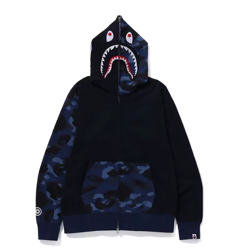 BAPE Color Camo Shark Full Zip Hoodie (FW23) Navy