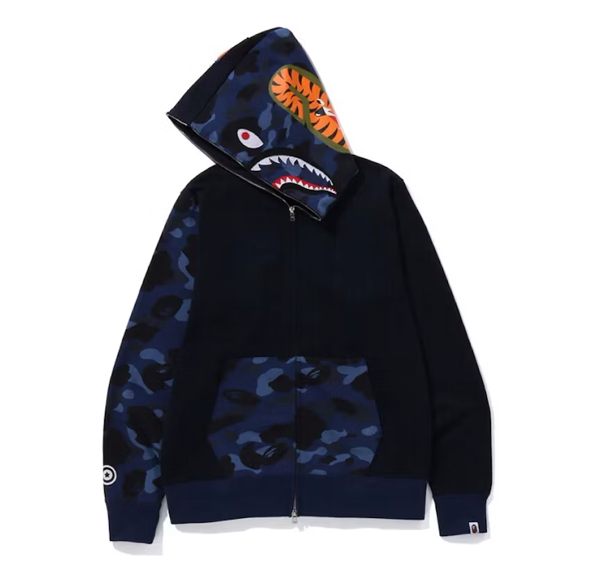 BAPE Color Camo Shark Full Zip Hoodie (FW23) Navy