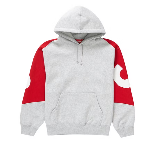 Supreme Big Logo Jacquard Hooded Sweatshirt Heather Grey