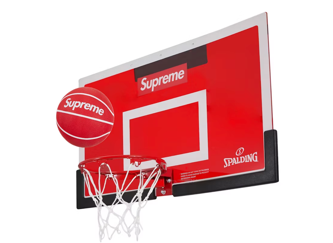 Supreme Spalding Mini Basketball Hoop Red