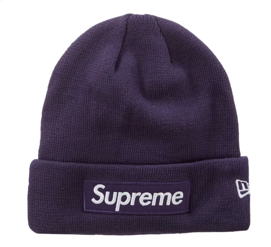 Supreme New Era Box Logo Beanie (FW23) Dark Purple