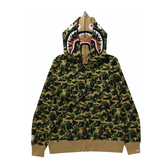 BAPE ABC Camo Double Shark Full Zip Hoodie (FW23) Green