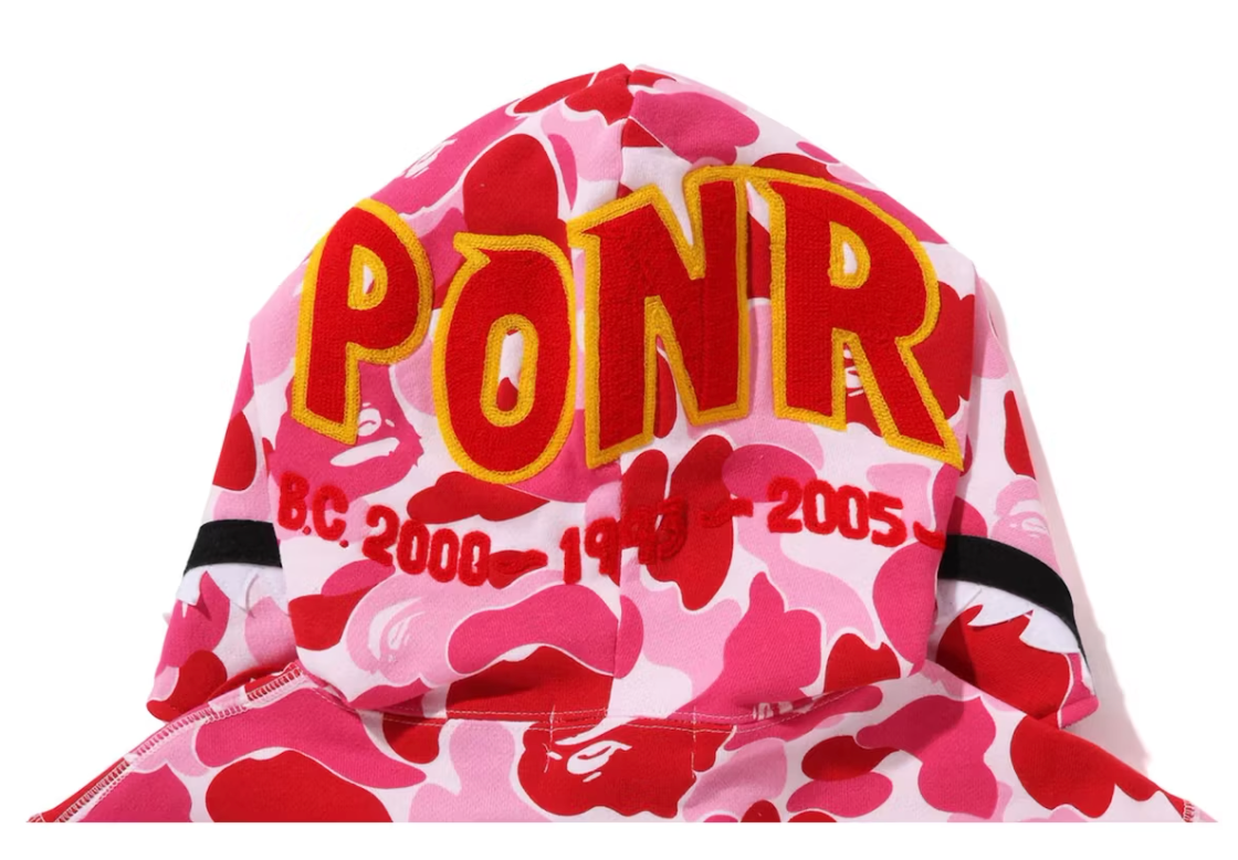 BAPE ABC Camo Shark PONR Full Zip Hoodie Pink