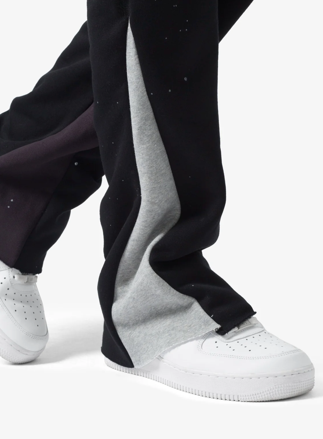 Contrast Bootcut Sweatpants - Black