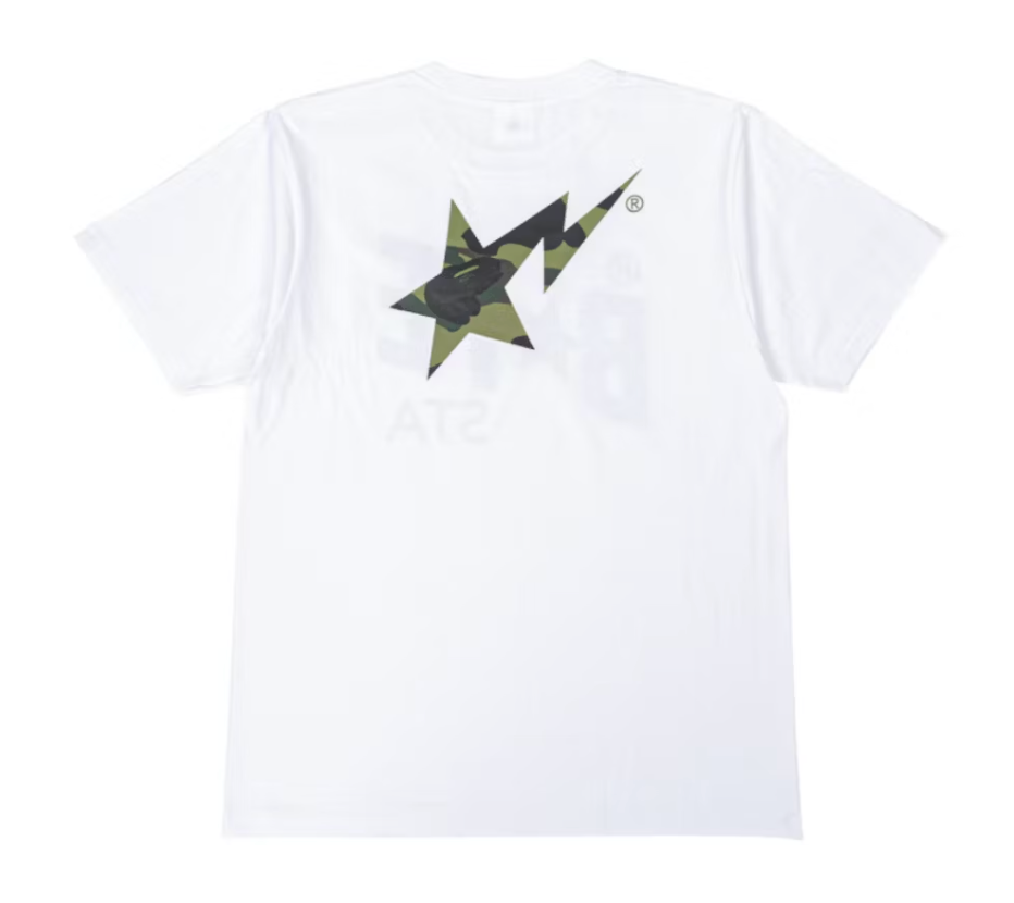 BAPE A Bathing Ape 1st Camo BAPE STA Logo Tee White/Green