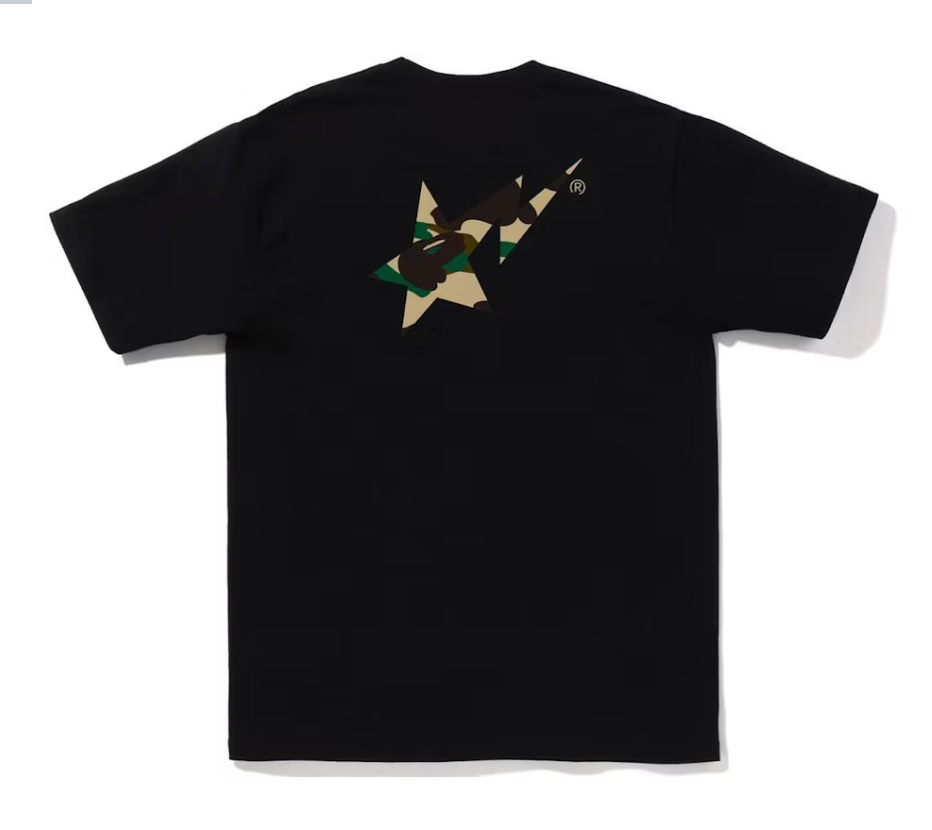 BAPE 1st Camo BAPE Sta Logo Tee (FW22) Black Yellow