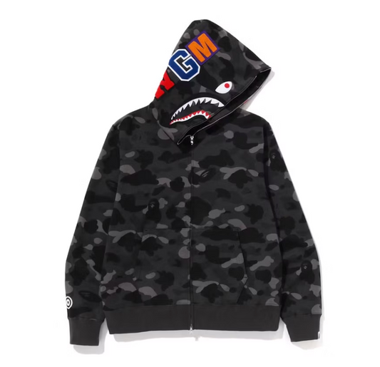 BAPE Color Camo Shark Full Zip Hoodie Black