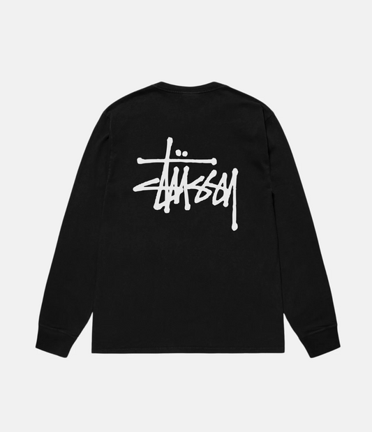 BASIC STÜSSY LS TEE PIGMENT DYED BLACK