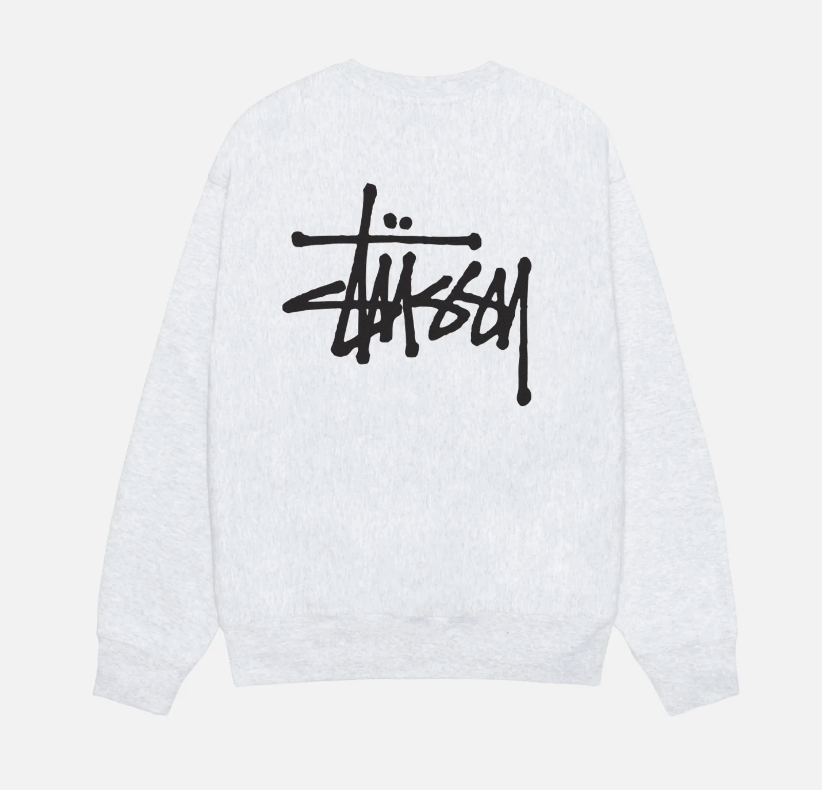 BASIC STÜSSY CREW ASH GREY