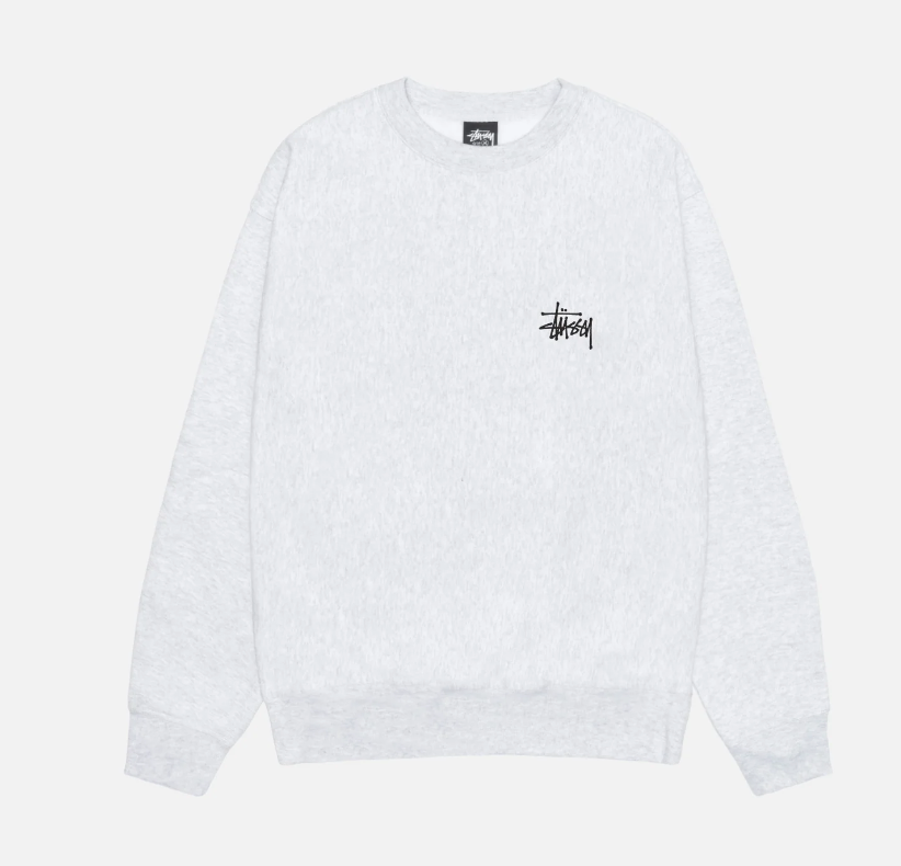 BASIC STÜSSY CREW ASH GREY